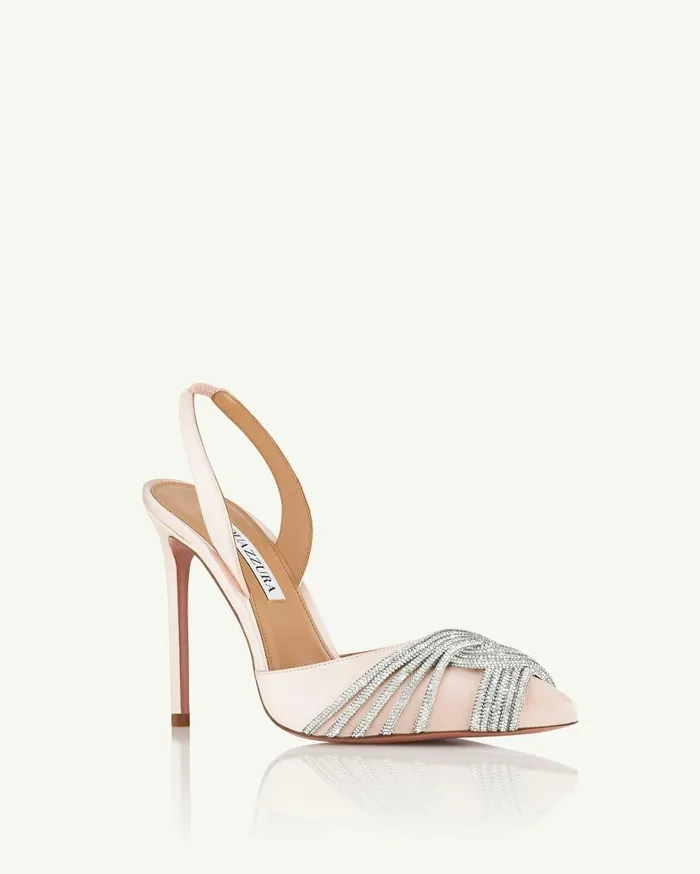 Gatsby Sling Satin 105 Pink Women Aquazzura Pumps