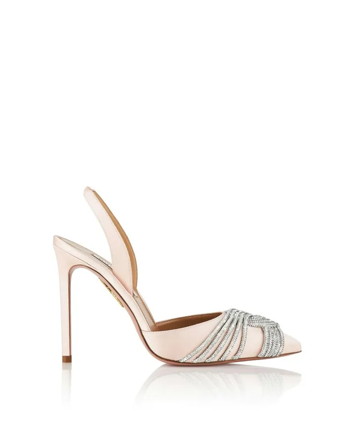 Gatsby Sling Satin 105 Pink Women Aquazzura Pumps Gatsby Sling Satin 105 Pink Women Aquazzura Pumps