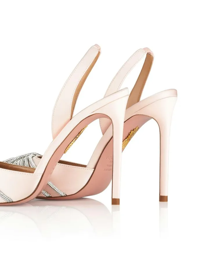 Gatsby Sling Satin 105 Pink Women Aquazzura Pumps Gatsby Sling Satin 105 Pink Women Aquazzura Pumps