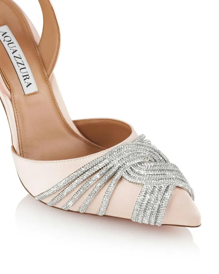 Gatsby Sling Satin 105 Pink Women Aquazzura Pumps Gatsby Sling Satin 105 Pink Women Aquazzura Pumps