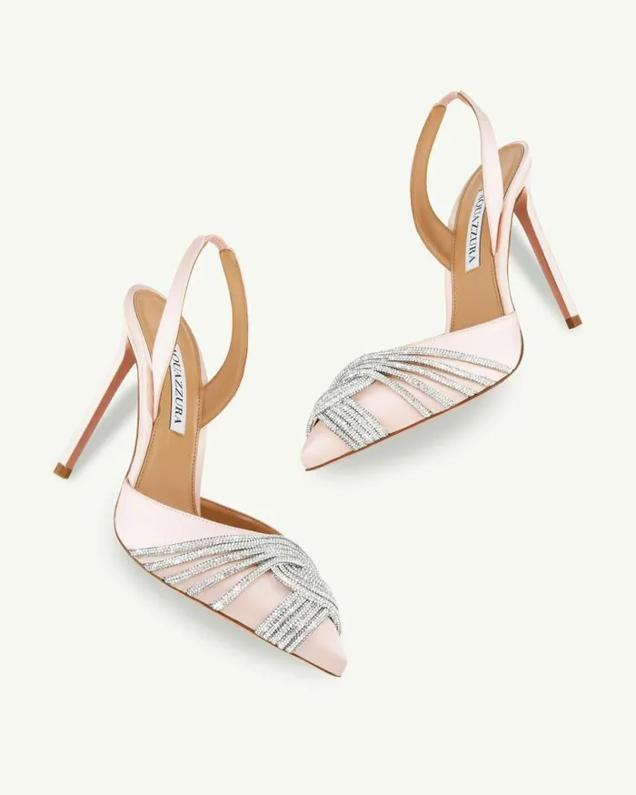 Gatsby Sling Satin 105 Pink Women Aquazzura Pumps Gatsby Sling Satin 105 Pink Women Aquazzura Pumps