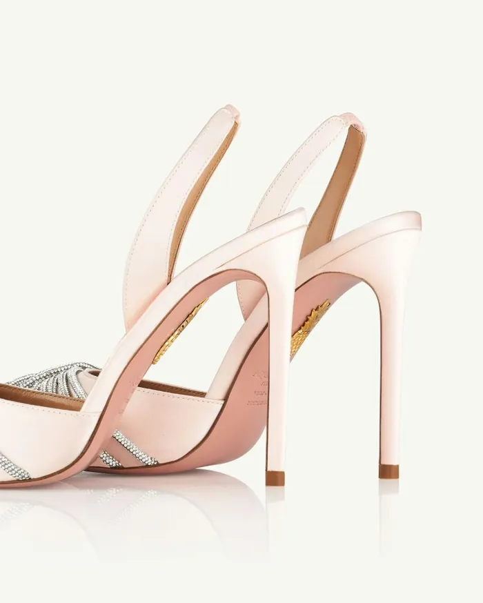 Gatsby Sling Satin 105 Pink Women Aquazzura Pumps Gatsby Sling Satin 105 Pink Women Aquazzura Pumps