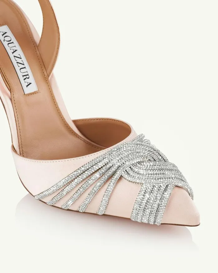 Gatsby Sling Satin 105 Pink Women Aquazzura Pumps Gatsby Sling Satin 105 Pink Women Aquazzura Pumps