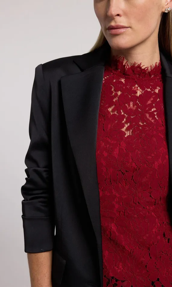 Generation Love Clothing Blazers and Jackets Drea Satin Blazer Black 8211 Women