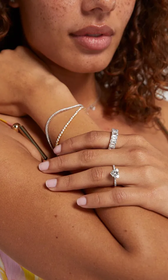 Generation Love Clothing Fine Jewelry The Forever Emerald Cut Band 1241 Carats White Gold 8211 Women