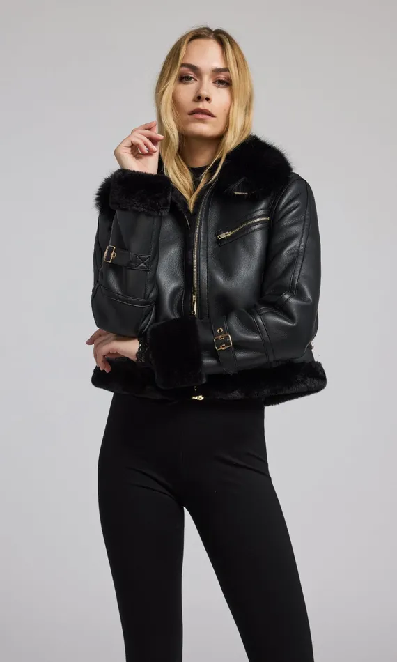 Generation Love Clothing Outerwear Jude Vegan Fur Shearling Combo Jacket Blackblack 8211 Women Generation Love Clothing Outerwear Jude Vegan Fur Shearling Combo Jacket Blackblack 8211 Women