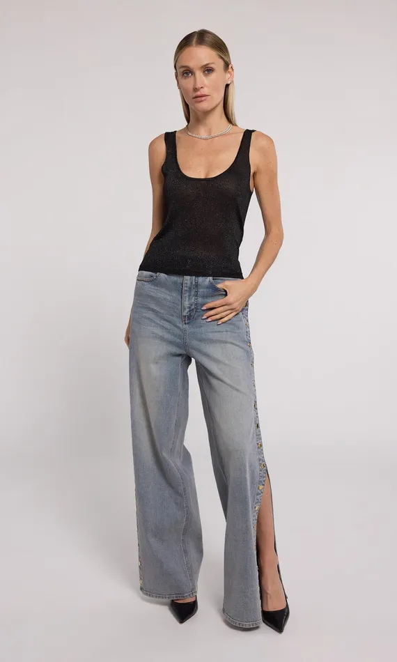 Generation Love Clothing Pants Stassia Snap Jeans Washed Medium Denim 8211 Women