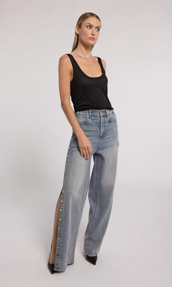 Generation Love Clothing Pants Stassia Snap Jeans Washed Medium Denim 8211 Women