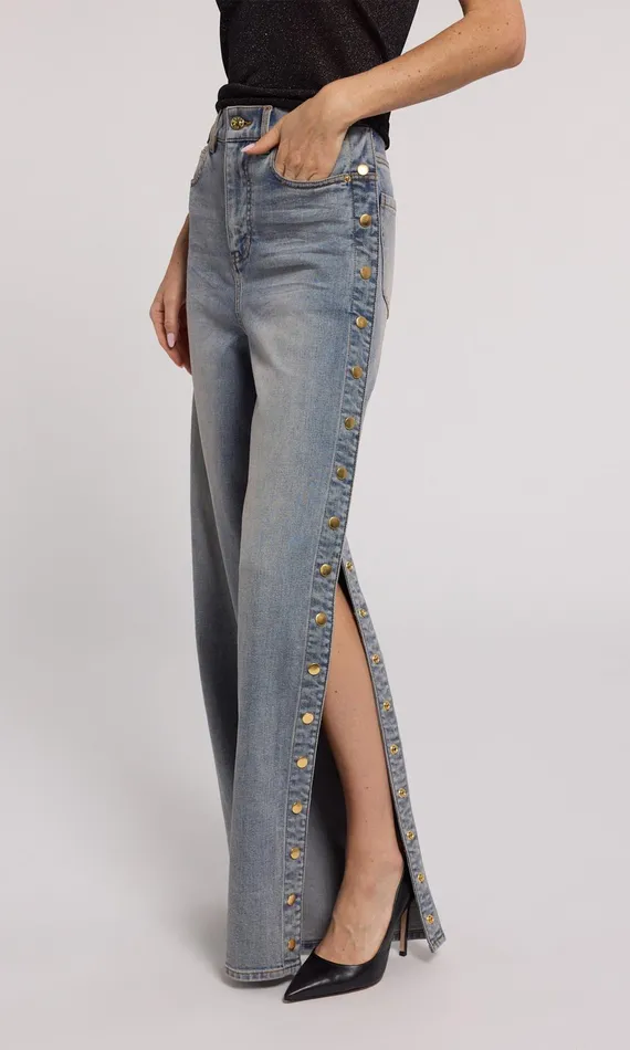 Generation Love Clothing Pants Stassia Snap Jeans Washed Medium Denim 8211 Women