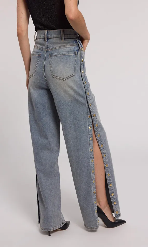 Generation Love Clothing Pants Stassia Snap Jeans Washed Medium Denim 8211 Women