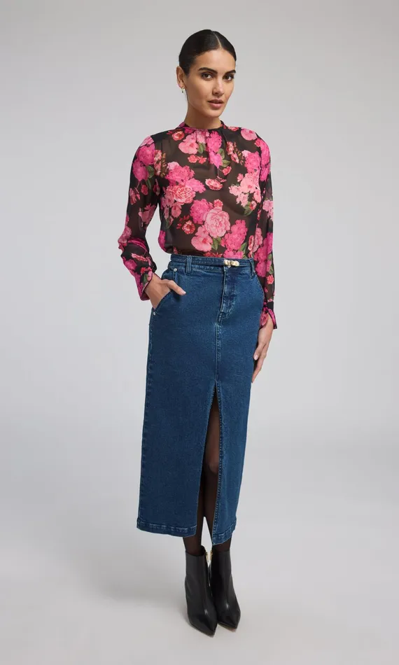 Generation Love Clothing Skirts Medina Denim Skirt Ocean Blue 8211 Women