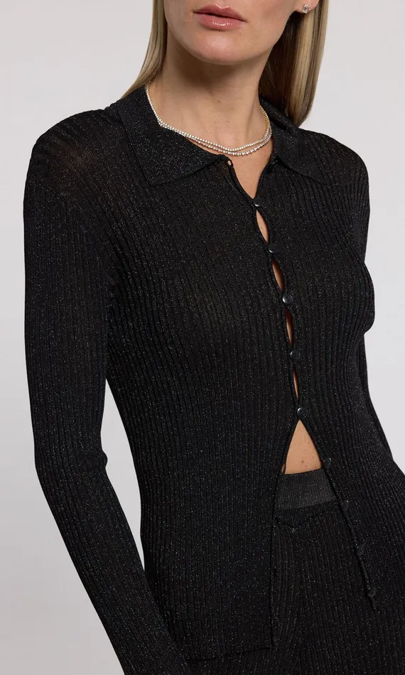 Generation Love Clothing Sweaters and Sweatshirts Jillian Rib Cardigan Metallic Black 8211 Women Generation Love Clothing Sweaters and Sweatshirts Jillian Rib Cardigan Metallic Black 8211 Women