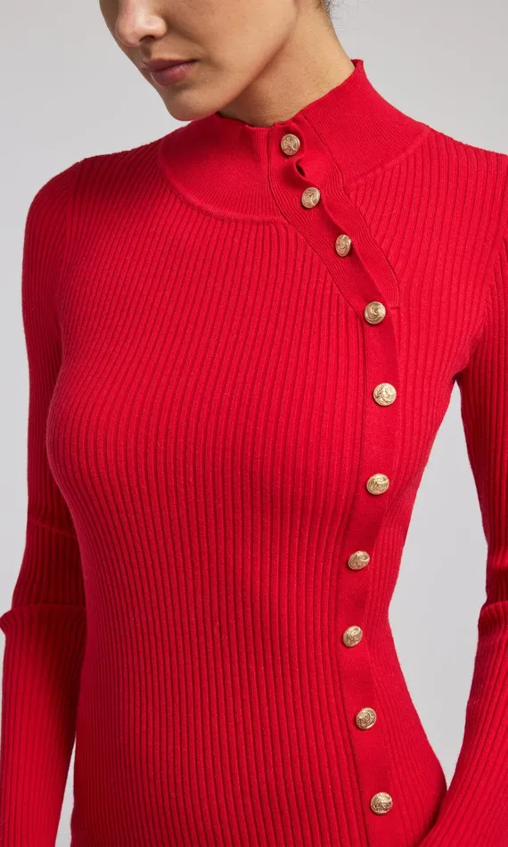 Generation Love Clothing Sweaters and Sweatshirts Yara Rib Dress Red 8211 Women