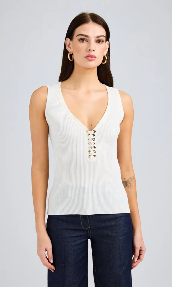 Generation Love Clothing Tops Pacey Sweater Tank White 8211 Women
