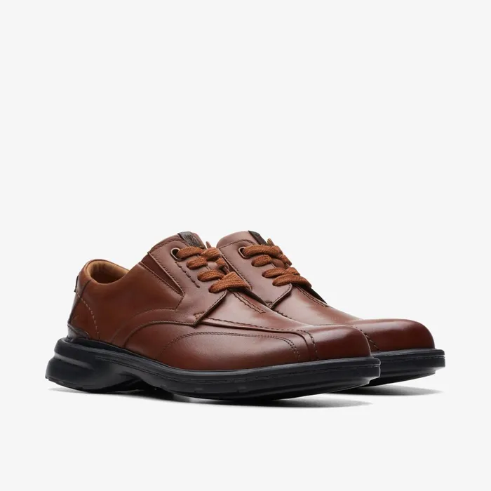Gessler Lace Dark Tan Leather Men Clarks Casual Dress Shoes