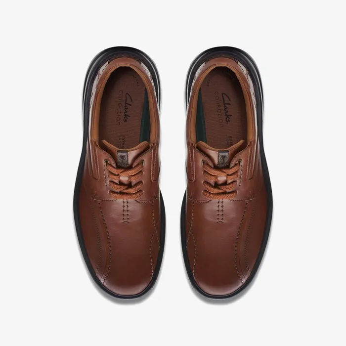 Gessler Lace Dark Tan Leather Men Clarks Casual Dress Shoes
