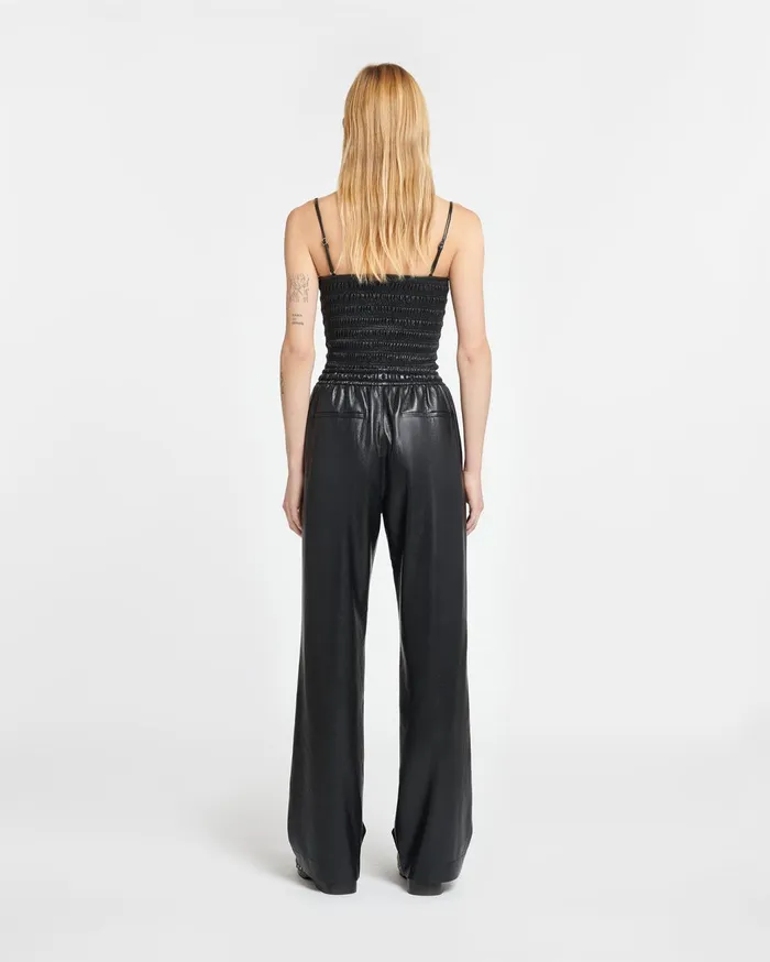 Gisela Okobor AltLeather Drawstring Pants BlackCreme Women Nanushka Bottoms