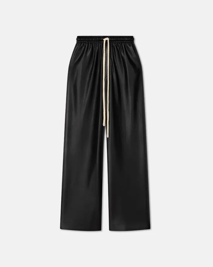 Gisela Okobor AltLeather Drawstring Pants BlackCreme Women Nanushka Bottoms