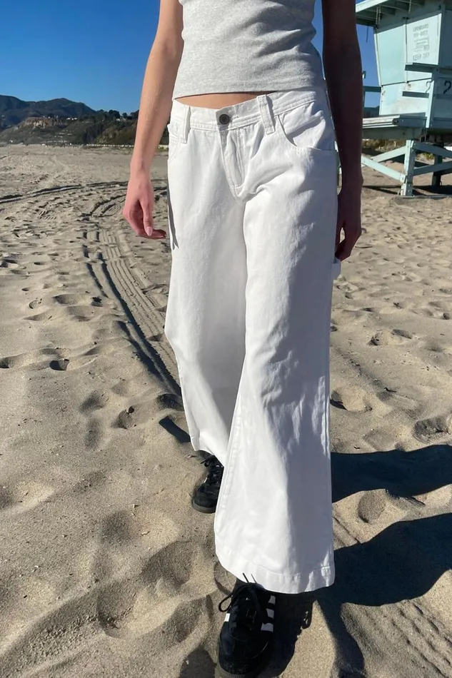 Gracie Pants Natural White Women Brandy Melville Bottoms