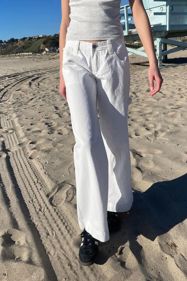 Gracie Pants Natural White Women Brandy Melville Bottoms