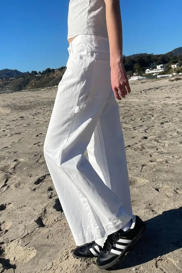Gracie Pants Natural White Women Brandy Melville Bottoms