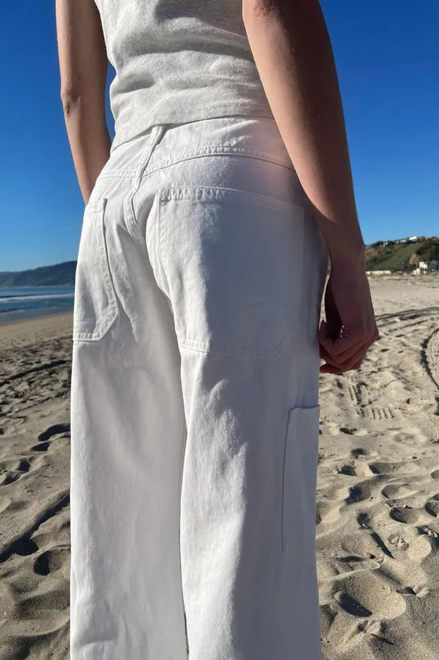 Gracie Pants Natural White Women Brandy Melville Bottoms