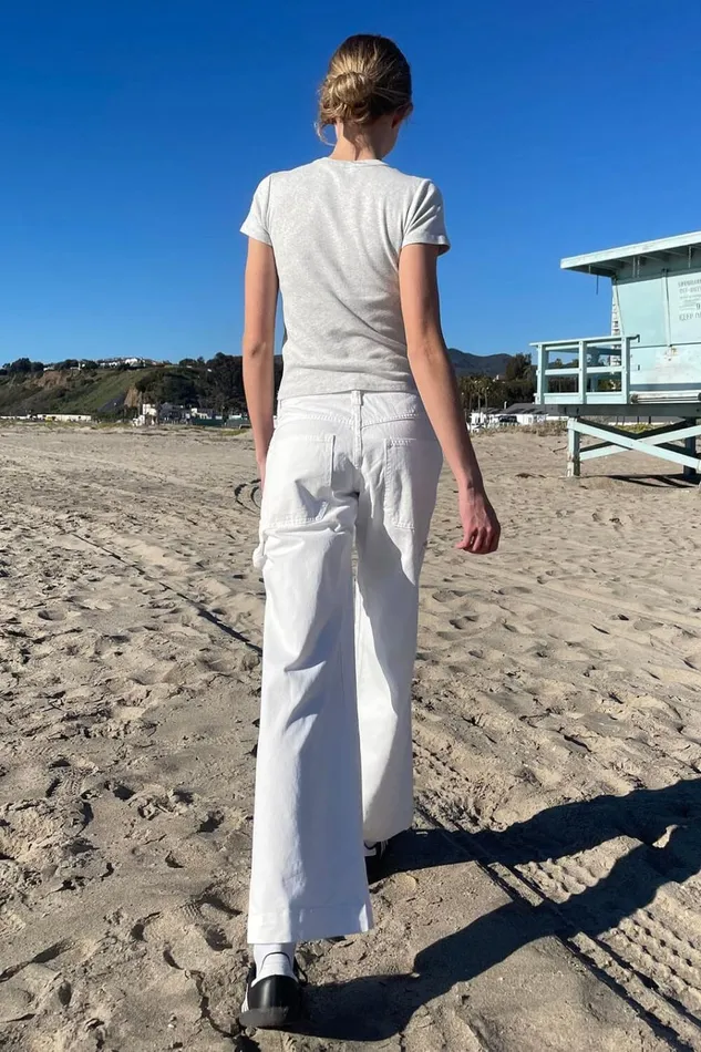 Gracie Pants Natural White Women Brandy Melville Bottoms
