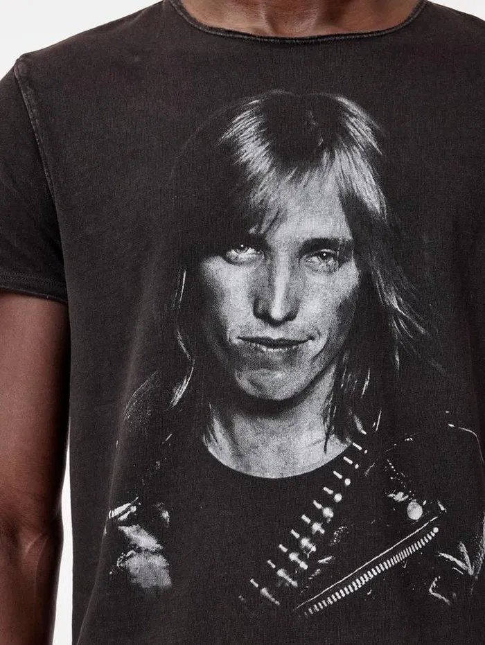 Graphic Tees Men John Varvatos TOM PETTY BLACK AND WHITE TEE Charcoal