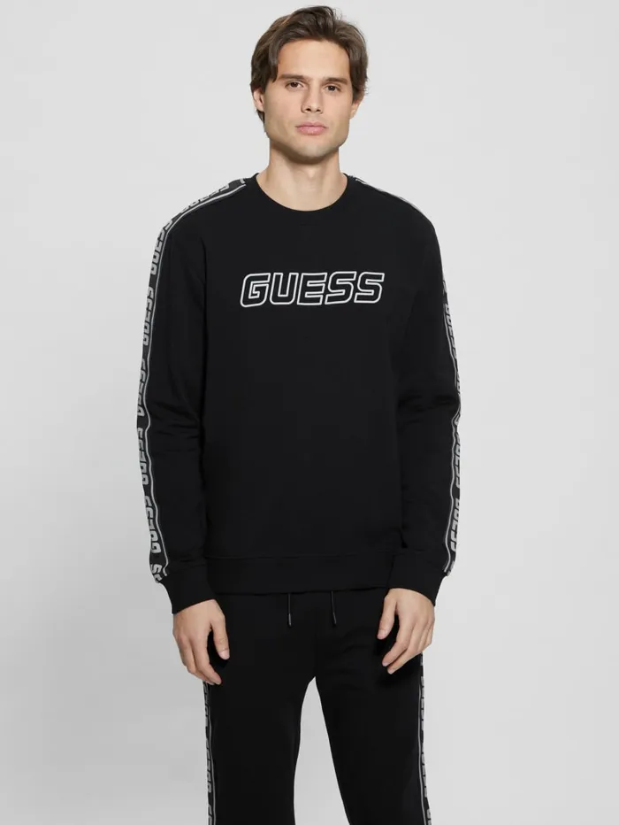 GUESS Activewear Eco Arlo Fleece Sweatshirt Blue 8211 Men