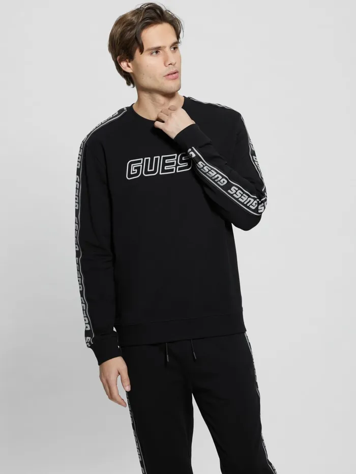GUESS Activewear Eco Arlo Fleece Sweatshirt Blue 8211 Men