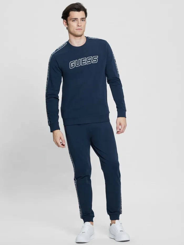 GUESS Activewear Eco Arlo Fleece Sweatshirt Blue 8211 Men