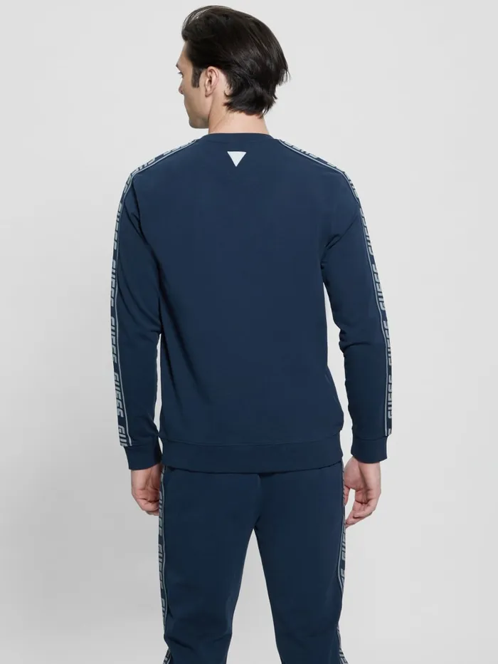 GUESS Activewear Eco Arlo Fleece Sweatshirt Blue 8211 Men