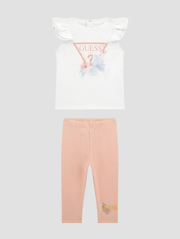 GUESS Baby Girl 0 24M Floral Signature Top And Leggings Set 024M White 8211 Kids