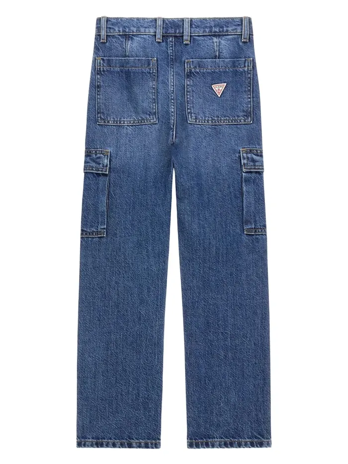 GUESS Big Girl 7 14 Eco Denim Cargo Pants 718 Blue 8211 Kids