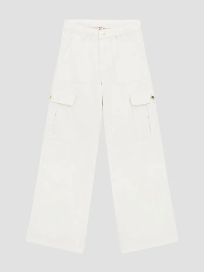 GUESS Big Girl 7 14 Twill Cargo Pants 716 White 8211 Kids