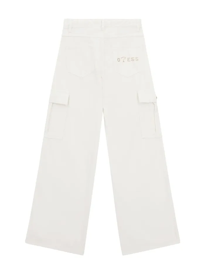 GUESS Big Girl 7 14 Twill Cargo Pants 716 White 8211 Kids