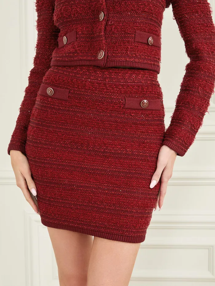 GUESS Bottoms Eco Amelia Boucl Sweater Skirt Red 8211 Women