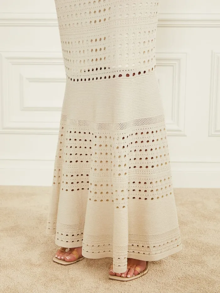 GUESS Bottoms Henley Maxi Skirt White 8211 Women