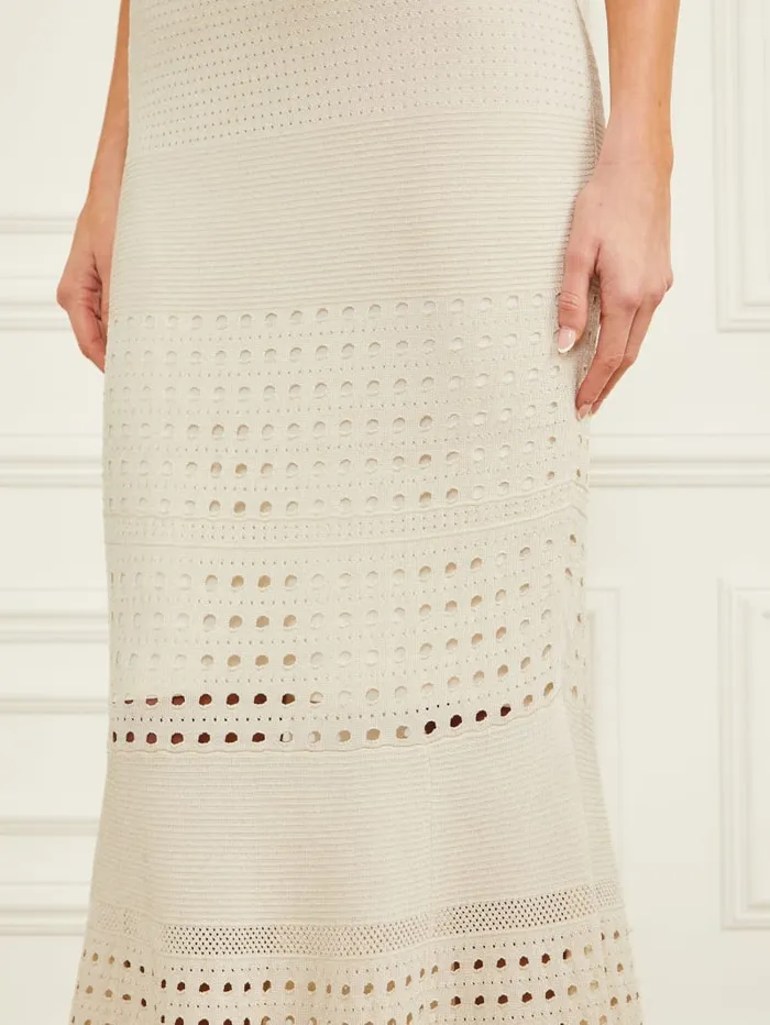 GUESS Bottoms Henley Maxi Skirt White 8211 Women