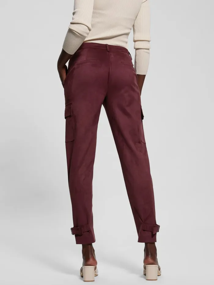 GUESS Bottoms Mariza FauxSuede Cargo Pants Red 8211 Women