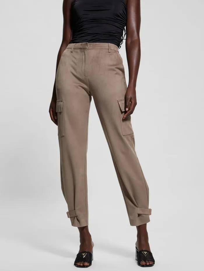 GUESS Bottoms Mariza FauxSuede Cargo Pants Red 8211 Women