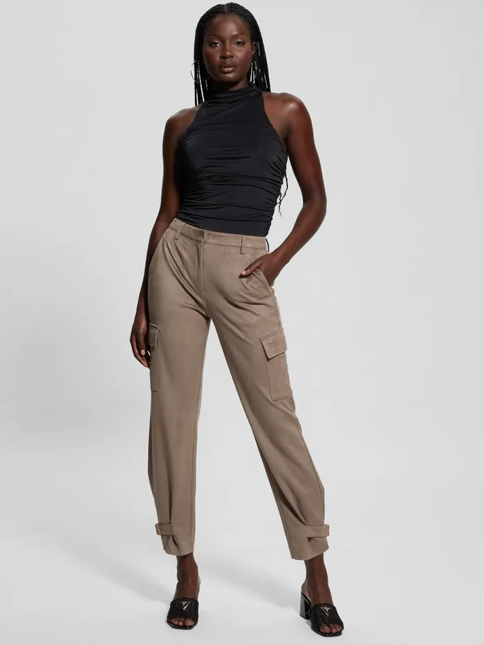GUESS Bottoms Mariza FauxSuede Cargo Pants Red 8211 Women