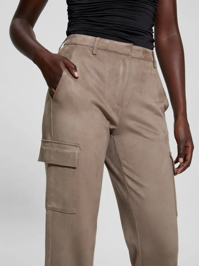 GUESS Bottoms Mariza FauxSuede Cargo Pants Red 8211 Women