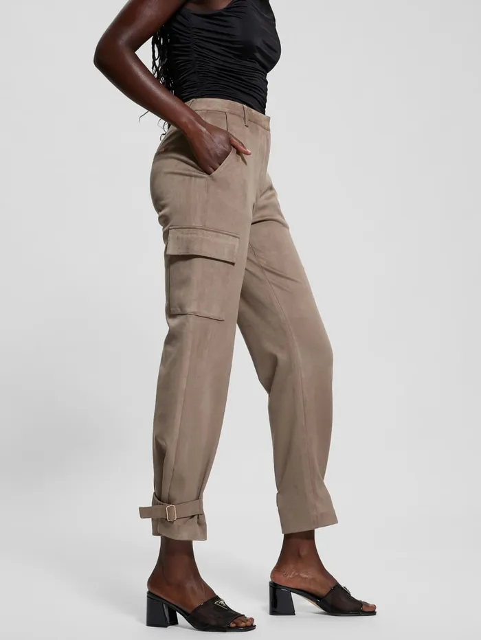 GUESS Bottoms Mariza FauxSuede Cargo Pants Red 8211 Women