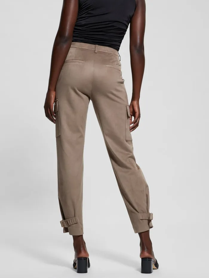 GUESS Bottoms Mariza FauxSuede Cargo Pants Red 8211 Women
