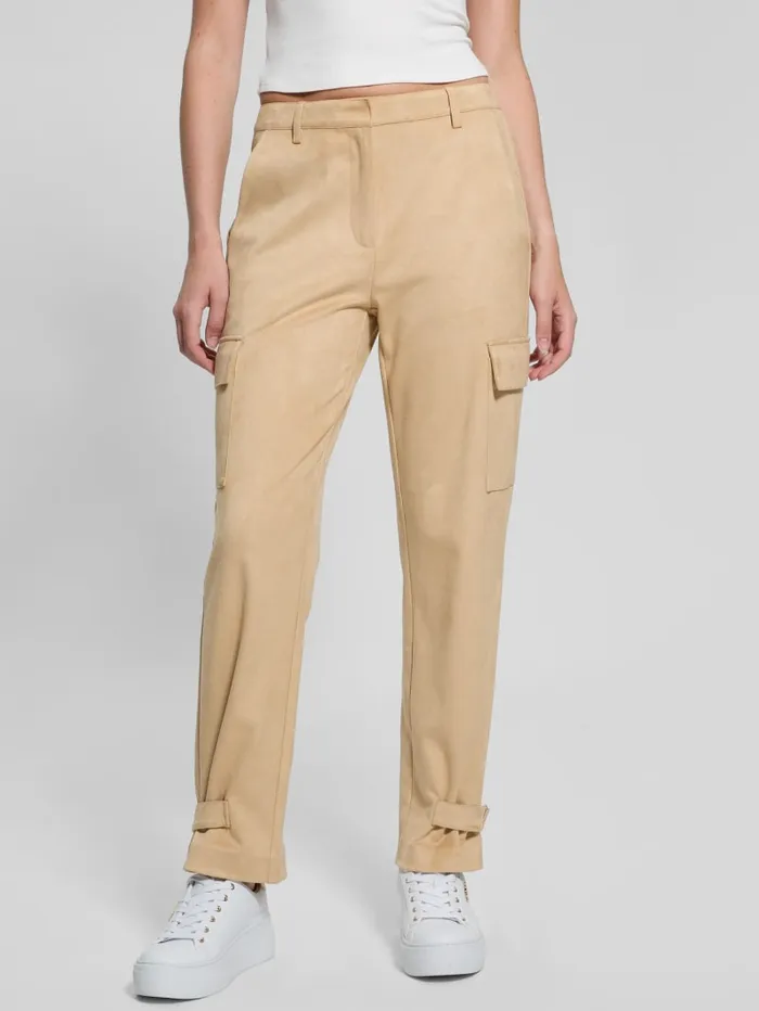 GUESS Bottoms Mariza FauxSuede Cargo Pants Red 8211 Women