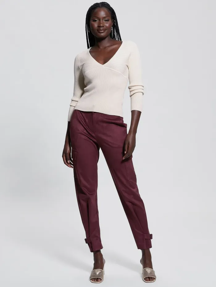 GUESS Bottoms Mariza FauxSuede Cargo Pants Red 8211 Women