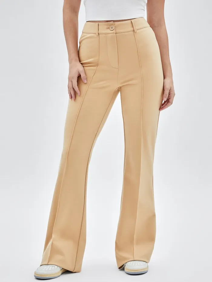 GUESS Bottoms Originals Pintuck Flared Pants Beige 8211 Women