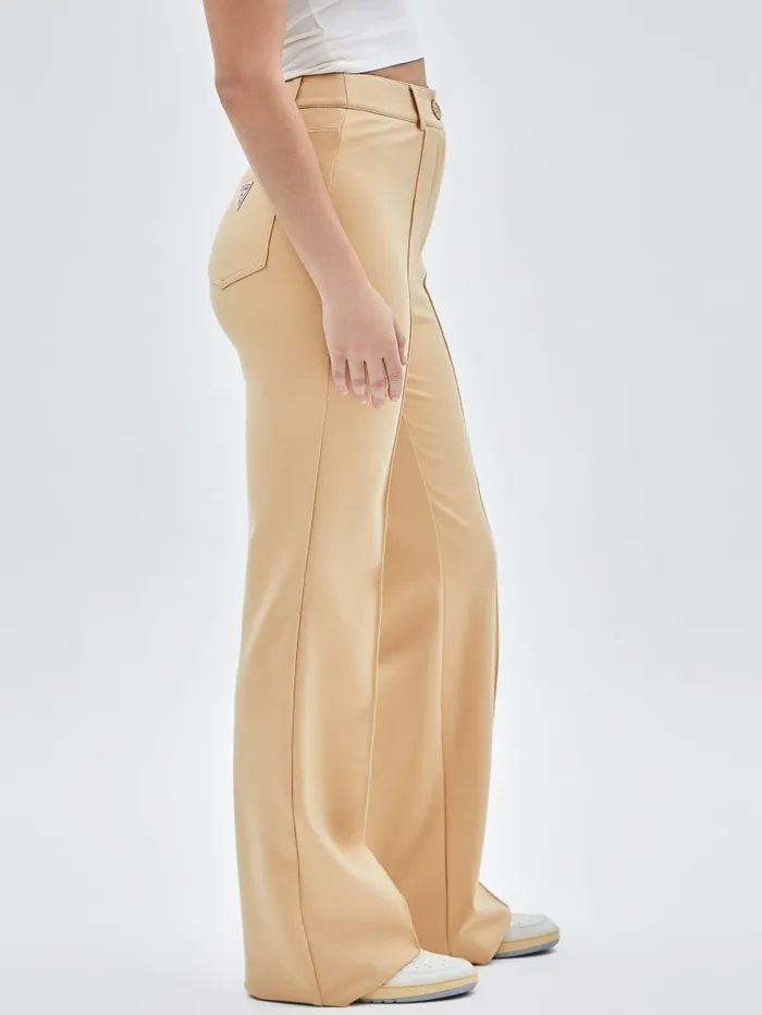 GUESS Bottoms Originals Pintuck Flared Pants Beige 8211 Women
