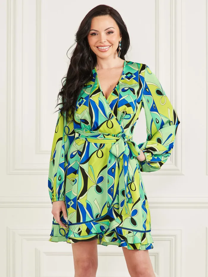GUESS Dresses and Jumpsuits Betty Blue Wrap Dress Pink 8211 Women